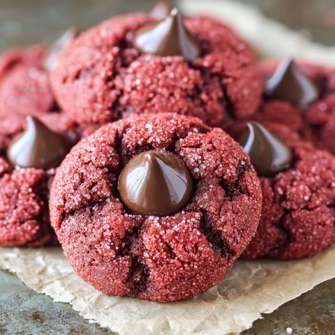 Red velvet cake mix blossom cookies.